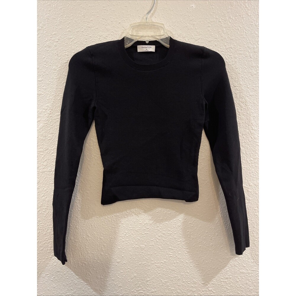 Aritzia Babaton , Women’s Sculpt Black Knit Long Sleeve Top, Sz XS